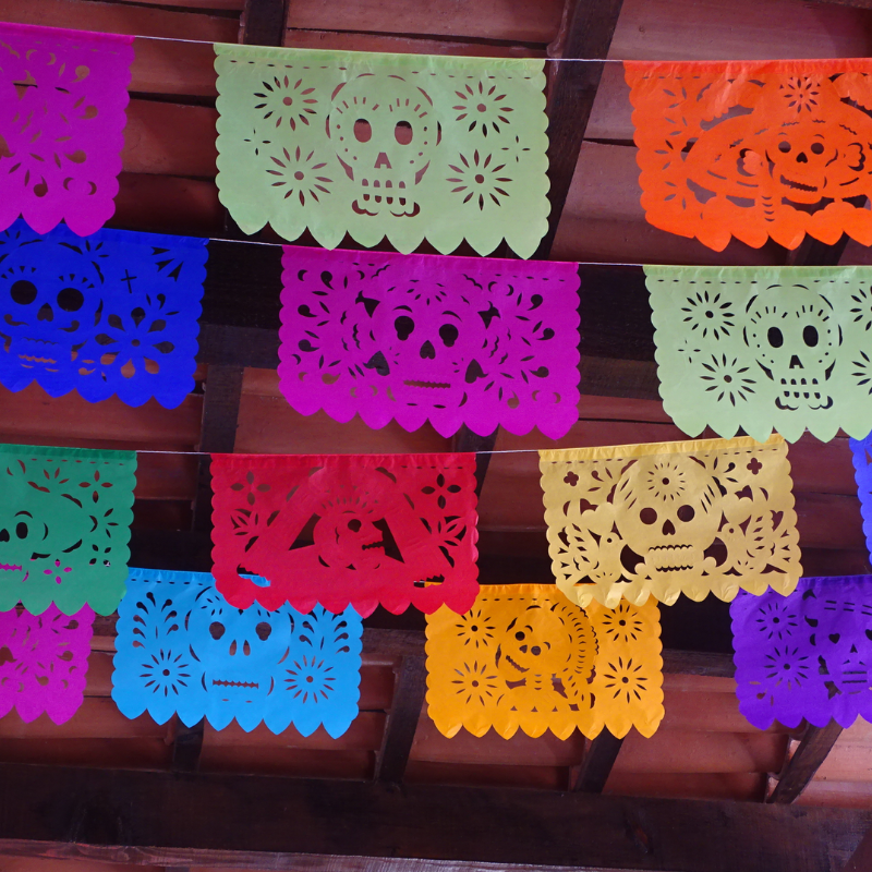 Day of the Dead papel picado and fiesta decor