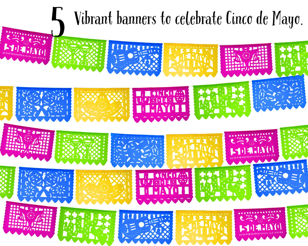 papel Picado Mexicano para Cinco de mayo fiesta elegante