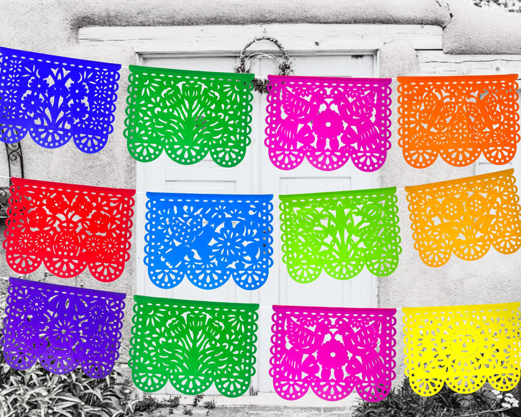 papel Picado Mexicano para fiesta multicolor