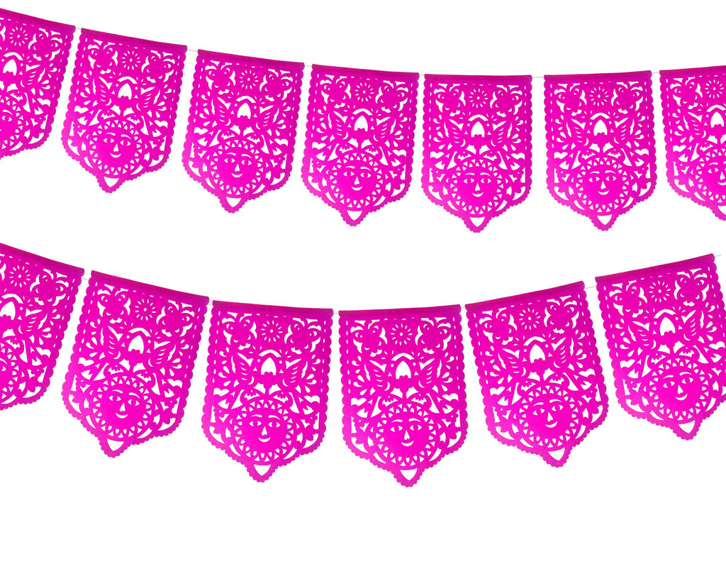 quinceaneras decorations Mexican banner flags pink Mexican chopped paper for party