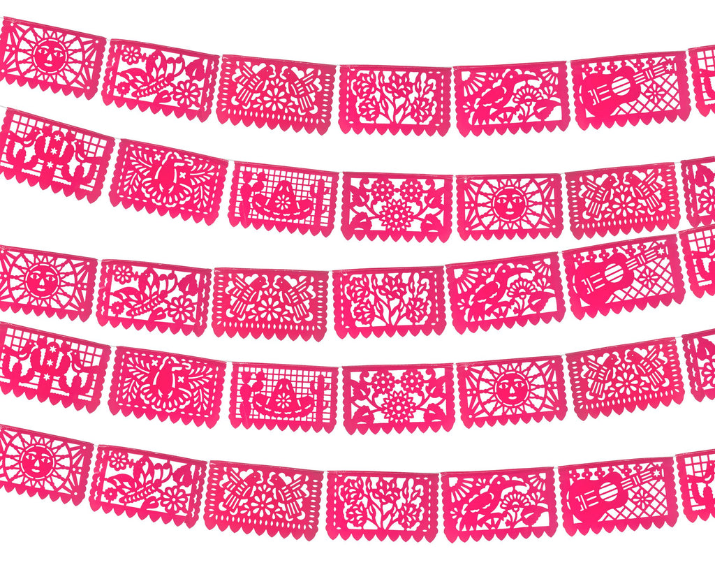 pink Mexican banners for fiesta party