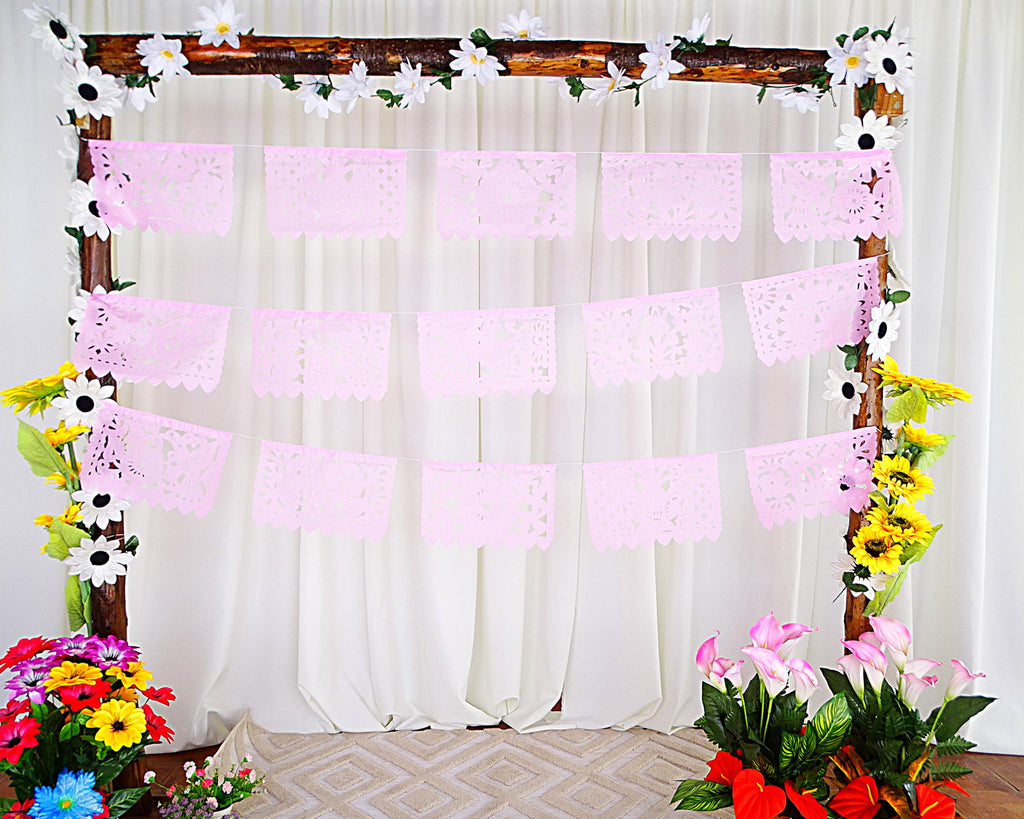 decoraciones para fiesta, hanging flag pink decorations, quinceneras parties, girl birthday, taco tuesday. 