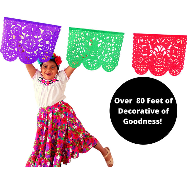 Mexican Party Decorations Fancy Mexican Papel Picado Banners 80ft Ws1 Fiestaconnect 5184